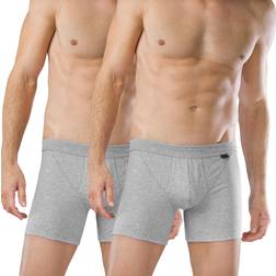 Schiesser Authentic Shorts with Fly 2-pack - Grey