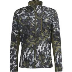 adidas Fast Graphic Primeblue Jacket Men - Gray Six/Focus Olive/White