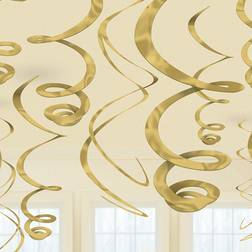 Amscan Loftdekoration Swirl Decorations Gold