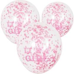 Unique Party ballons confettis C'est une fille rose 30 cm 6 pièces