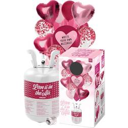 Folat Helium Gas Cylinders BalloonGaz 30 'Love' with Balloons and Ribbon