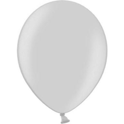 PartyDeco Ballon i 12,7cm metallic sølv 100stk