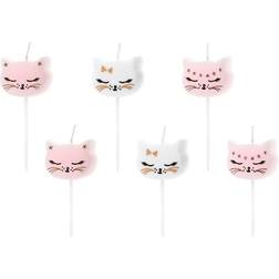 PartyDeco Tårtljus, Katter 6-pack