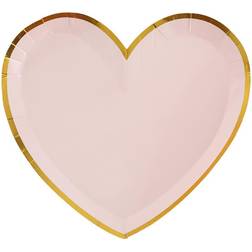 10 Assiettes Coeur BB Rose