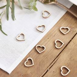 Ginger Ray Sachet 25 Confettis Bois Coeur 2 Cm X 2 Cm