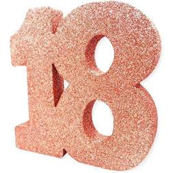 Creative Party borddekoration 80 år 20 cm glitter rosa guld Rose gold
