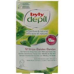 Byly Depil bandes visage menthe et thé vert 12 u