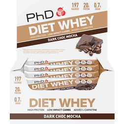 PhD Diet Whey Protein Bars -12 Pack Double Chocolate