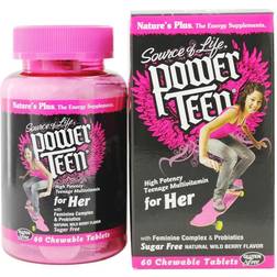 Nature's Plus Source of Life Power Teen for Her Chewable Multi-Vitamin Wild Berry 60 Tablets 60 Stk.