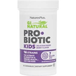 Nature's Plus GI Natural ProBiotic Kids Mixed Berry 7 billion CFU 30 Chewables