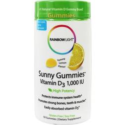 Rainbow Light Sunny Gummies Vitamin D3 Yummy Lemon 1000 IU 50 Gummies