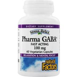 Natural Factors Stress-Relax PharmaGABA 100 mg. 60 Vegetarian Capsules