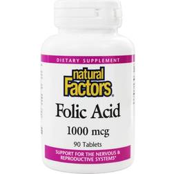 Natural Factors Folic Acid 1000 mcg 90 Tablets