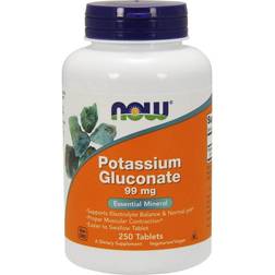 Now Foods Potassium Gluconate 99 mg 250 Tablets 250 stk