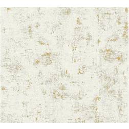 A.S. Creation Industrial Concrete Wallpaper Metallic Gold White 230775