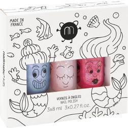 Vilac Set of 3 Mermaid Nail Polishes Merlin, Polly & Sissi