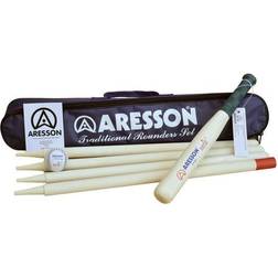 Aresson Spel Rounders Set Familyball Bat Clear/Grön 8 Delar