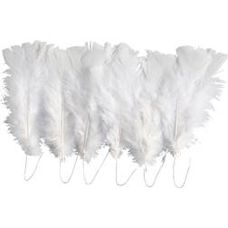 Creativ Company Feathers, L: 11-17 cm, white, 18 bundle/ 1 pack