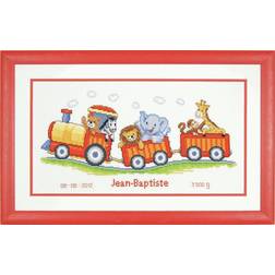 Vervaco Vervaco Birth Record Animal Train Counted Cross Stitch Kit, Multi-Colour