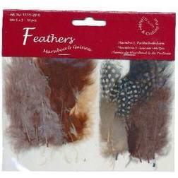 Fjer Marabou Mix 18stk Brune Nuancer