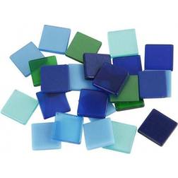 Creativ Company Mini Mosaic, size 10x10 mm, thickness 2 mm, blue/green harmony, 25 g/ 1 pack