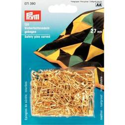 Prym Prym_071390-1 27 mm Safety Pins Curved with Coil Brass, Gold, one size