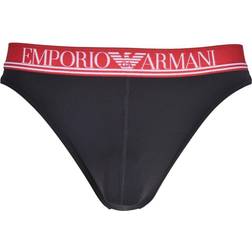 Emporio Armani Microfibre Mesh Thong - Black