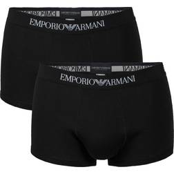 Emporio Armani Pure Cotton Trunks 2-pack - Black