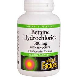 Natural Factors Betaine Hydrochloride (HCL) 180 Capsules