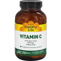 Country Life Vitamin C with Rose Hips 500 mg 250 Tablets