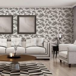 Dutch Wallcoverings Wallpaper Pine Tree White and Black