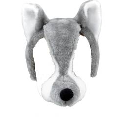 Bristol Novelty Unisex Kids/Children Plush Wolf Mask With Sound (One Size) (Grey/White)