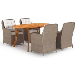 vidaXL 3072033 Patio Dining Set, 1 Table incl. 4 Chairs