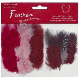 HOBBY2YOU Fjer marabou mix 18stk bordeaux nuancer