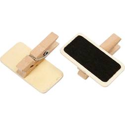 Creotime Blackboard with clothes peg, size 4x2 cm, 12 pc/ 1 pack