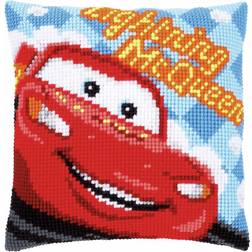 Vervaco Vervaco Cross Stitch Cushion: Lightning McQueen, Acrylic, Multi-Colour, 30 x 2 x 35 cm