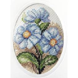 Broderikit Kort Blå vårblomma