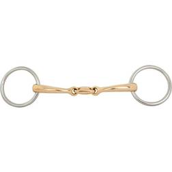 Br Mors de filet double brisures pour cheval courbé Equitation Soft Contact Doré