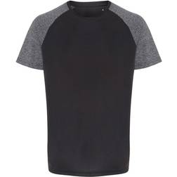 Tridri Contrast Sleeve Performance T-shirt Men - Charcoal/Black Melange