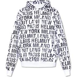 Helmut Lang Cotton Logo Print Hoodie - White