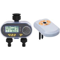 vidaXL Digital Water Timer with Dual Outlet and Moisture Sensor