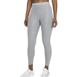 Nike Pro Dri-FIT High-Waisted 7/8 Printed Leggings Women - Particle Grey/Clear