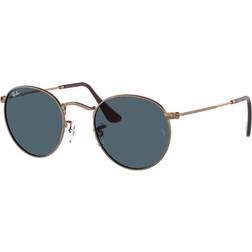 Ray-Ban Round Metal Antiqued Zonnebrillen - Blauw Glazen