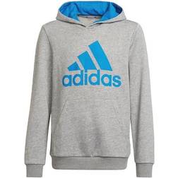 adidas Boy's Essentials Hoodie - Medium Grey Heather/Bright Blue (HE9291)