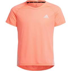 Adidas Kid's Aeroready Training 3-Stripes T-shirt - Acid Red/White