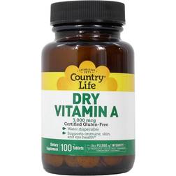 Country Life Dry Vitamin A 3000 mcg 100 Tablets