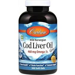 Carlson Labs Wild Norwegian Cod Liver Oil Gems, 460mg 300 softgels