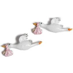 Stork Med Baby 4cm Lyserød 6stk