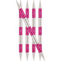 Knitpro Knitting Pins: Double-Ended: Metal, Pink, 14cm x 2.5mm