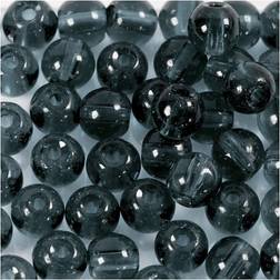 Creativ Company Glass Beads, D: 4 mm, hole size 1 mm, grey, 45 pc/ 1 strand